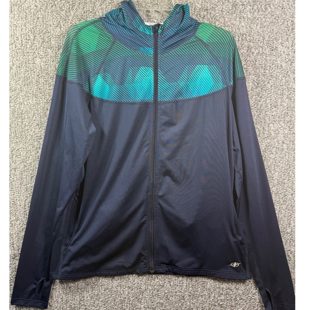 NordicTrack Ombre Zip Up Hoodie Jacket Womens‎ XL Green Blue Activewear